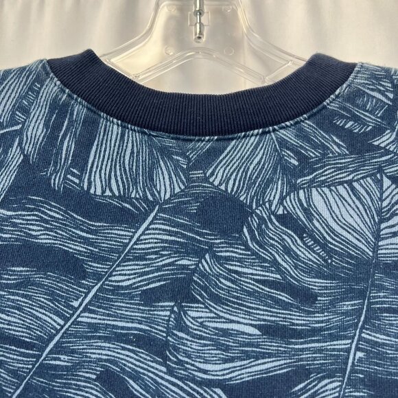 Gap Womens Blue Leaf Print Long Sleeve Crew Neck Pullover Sweatshirt Size XS - Picture 4 of 10